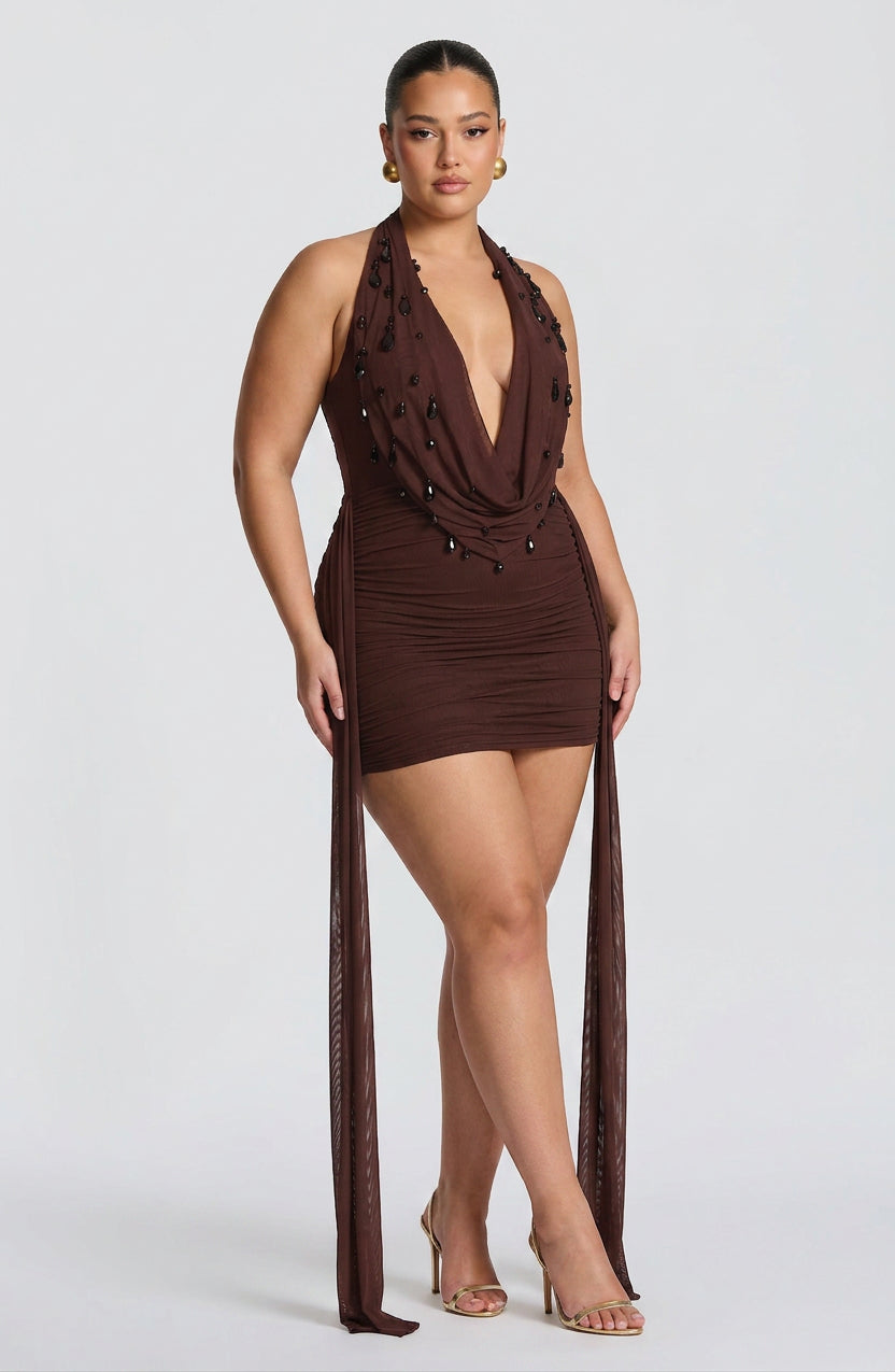 Vestido Corto Granate Melona
