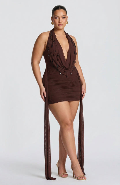 Vestido Corto Granate Melona