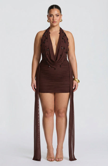 Vestido Corto Granate Melona