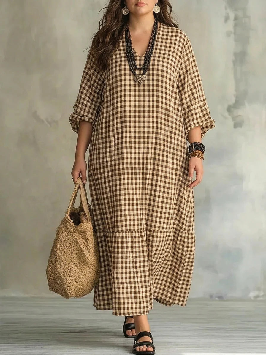 Mila | Vestido Maxi de Cuadros