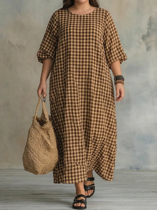 Mila | Vestido Maxi de Cuadros