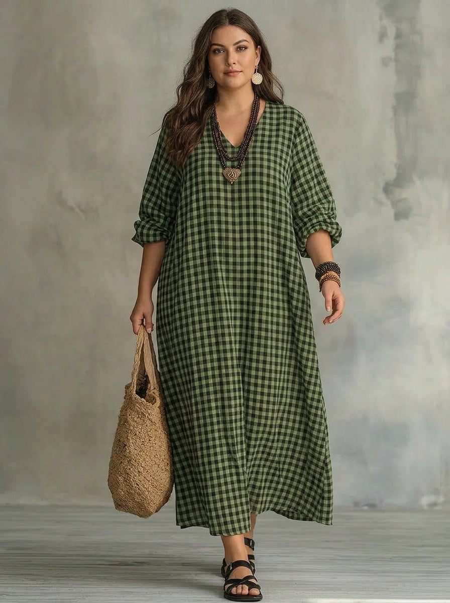 Mila | Vestido Maxi de Cuadros