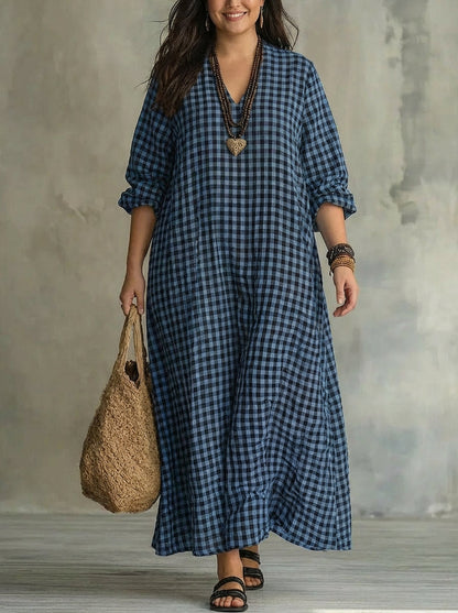 Mila | Vestido Maxi de Cuadros