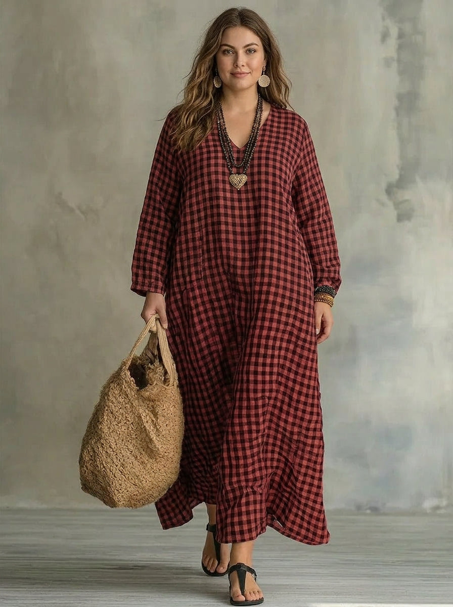 Mila | Vestido Maxi de Cuadros
