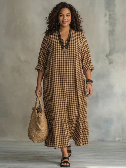 Mila | Vestido Maxi de Cuadros