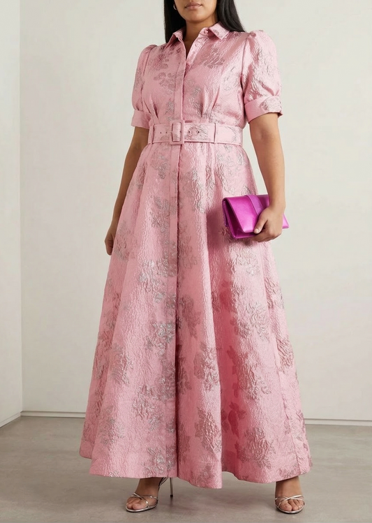 Anabella | Vestido con Mangas Cortas Abullonadas