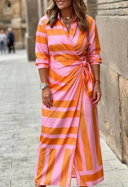 Elvina | Vestido Cruzado con Estampado