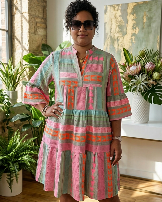 LUCY | VESTIDO MIDI ESTAMPADO Y FLUIDO