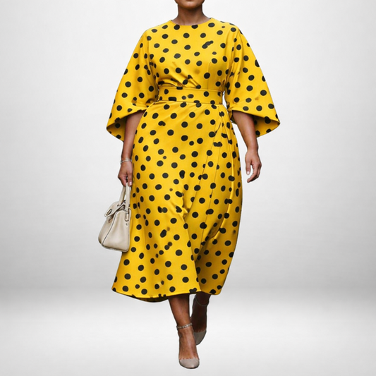 Lumira | Vestido Midi de Lunares