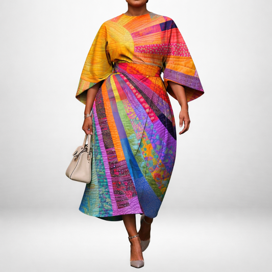 Aurelia | Vestido Midi Patchwork