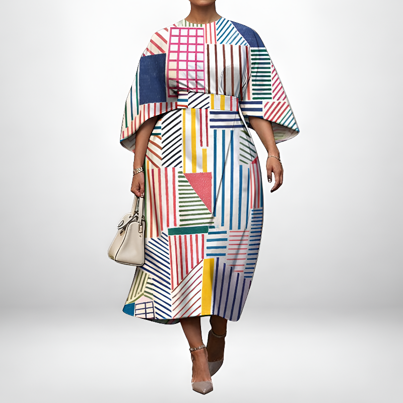 Marcella | Vestido Midi Geométrico