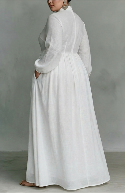 SERENA | VESTIDO MAXI FLUIDO CON BOTONES