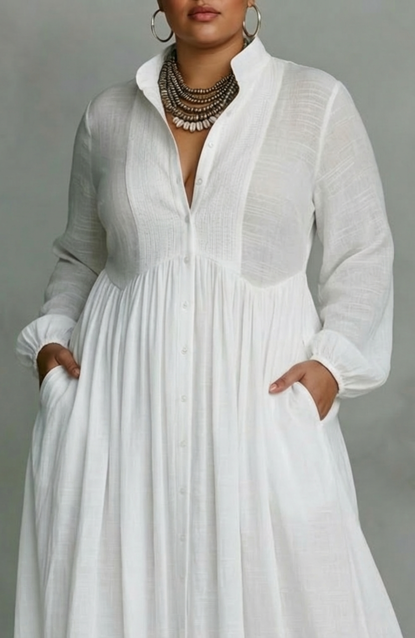 SERENA | VESTIDO MAXI FLUIDO CON BOTONES
