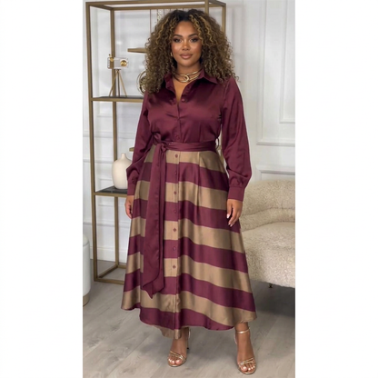 Yvonne | Vestido Maxi de Rayas