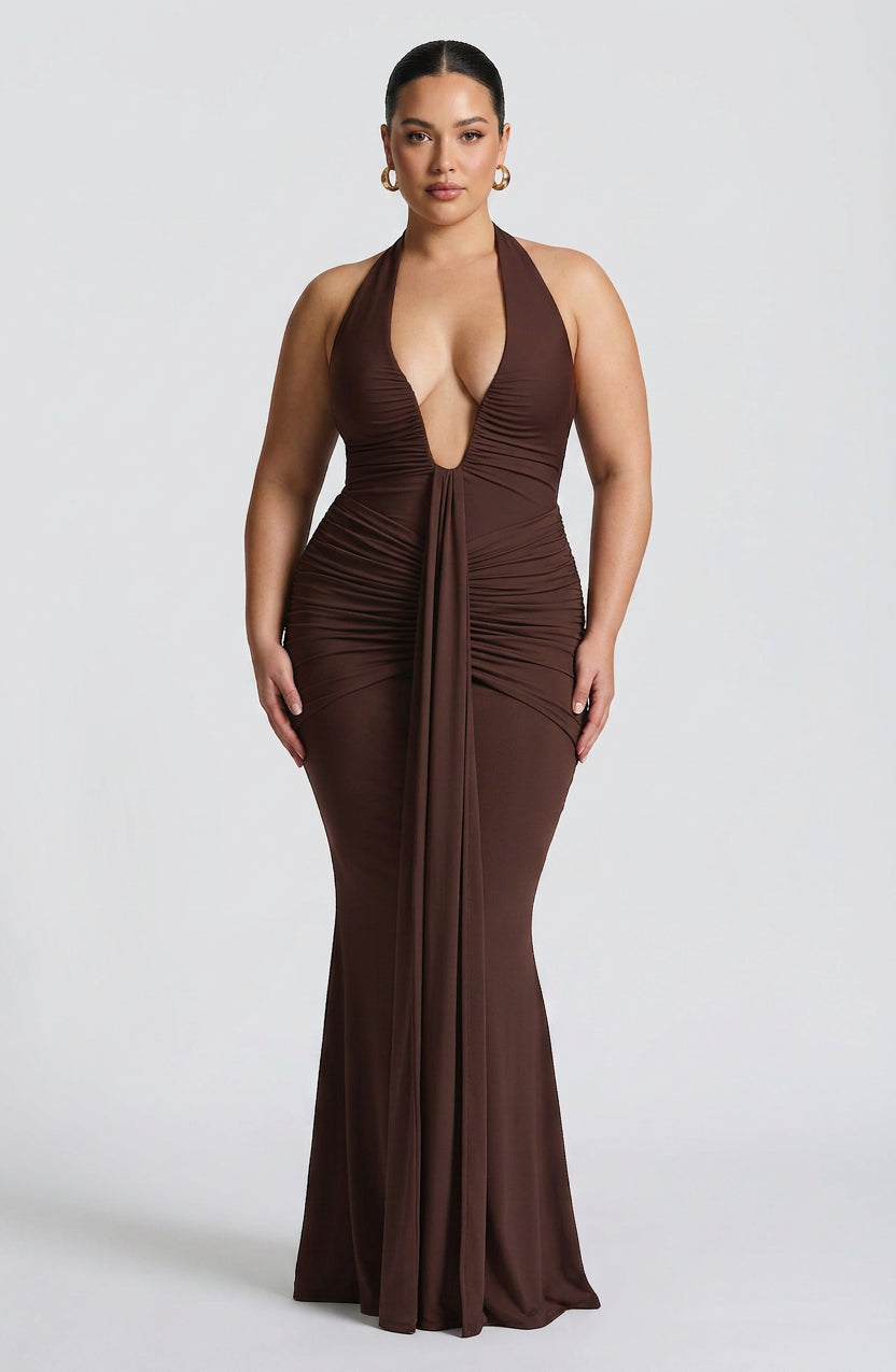 Vestido Largo Granate Rosetta