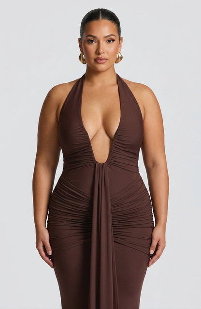 Vestido Largo Granate Rosetta