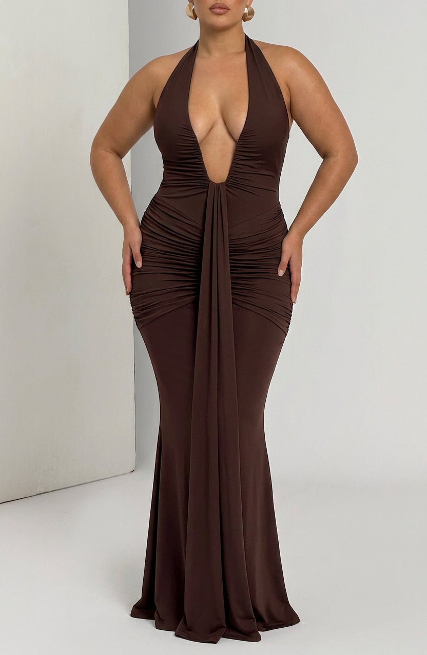 Vestido Largo Granate Rosetta