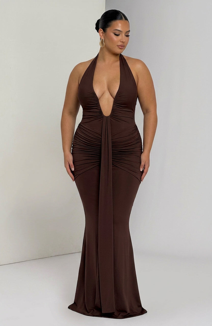 Vestido Largo Granate Rosetta