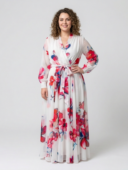 Lillian | Vestido Maxi Cruzado Manga Larga