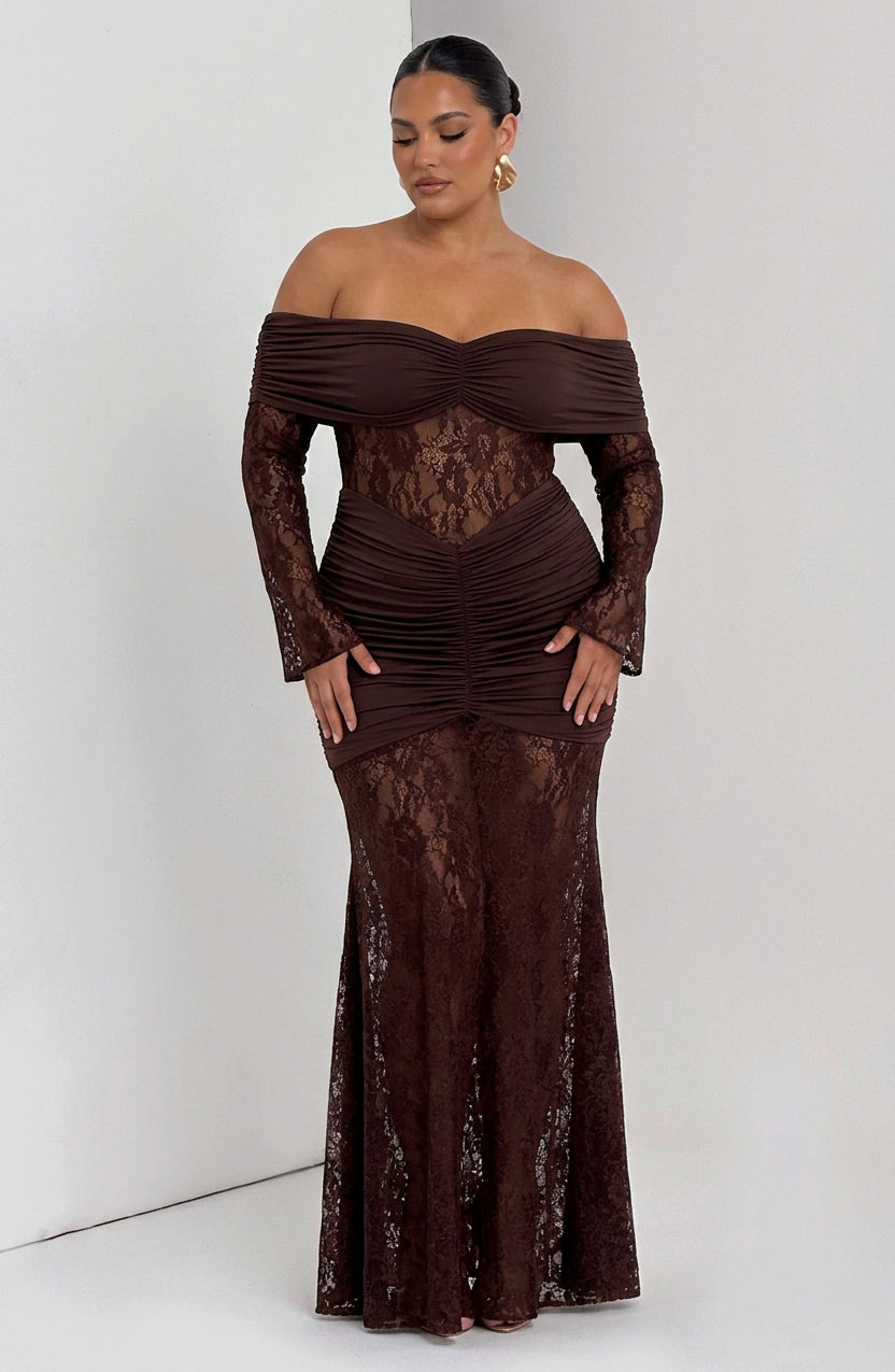 Vestido Largo Granate Sauline