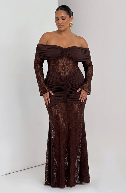 Vestido Largo Granate Sauline