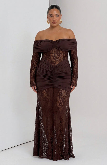 Vestido Largo Granate Sauline