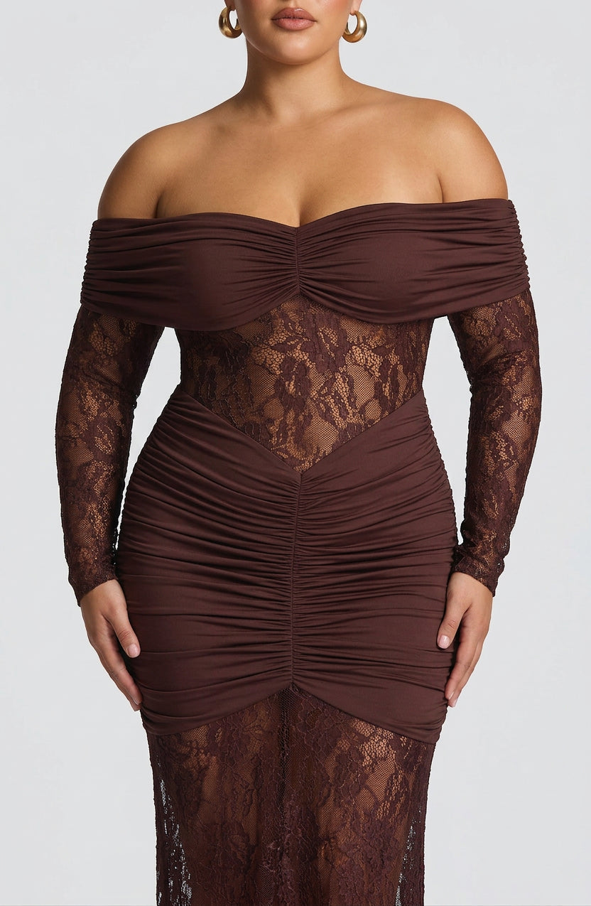 Vestido Largo Granate Sauline