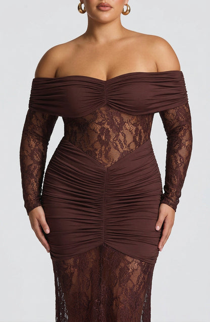 Vestido Largo Granate Sauline