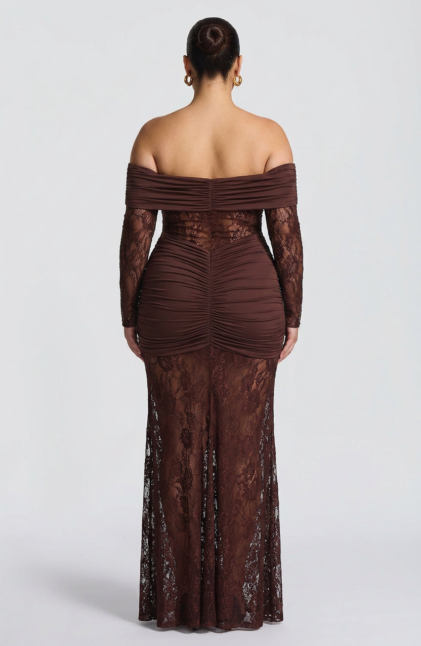 Vestido Largo Granate Sauline