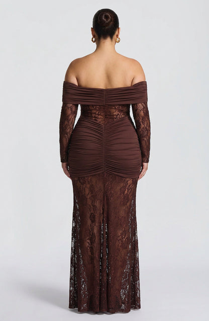 Vestido Largo Granate Sauline