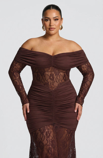Vestido Largo Granate Sauline