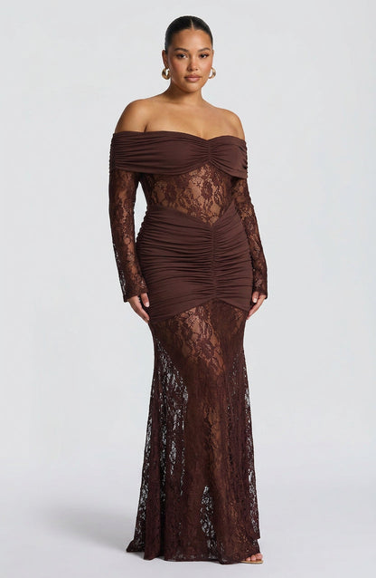 Vestido Largo Granate Sauline
