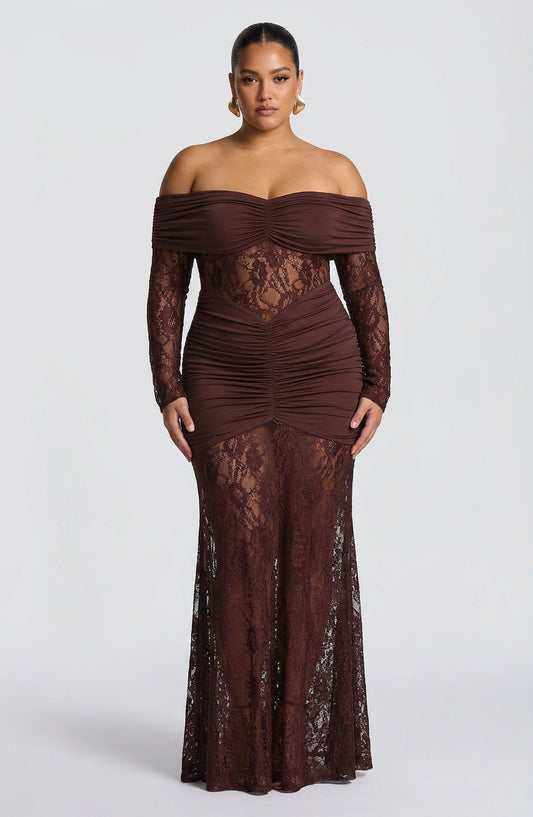 Vestido Largo Granate Sauline
