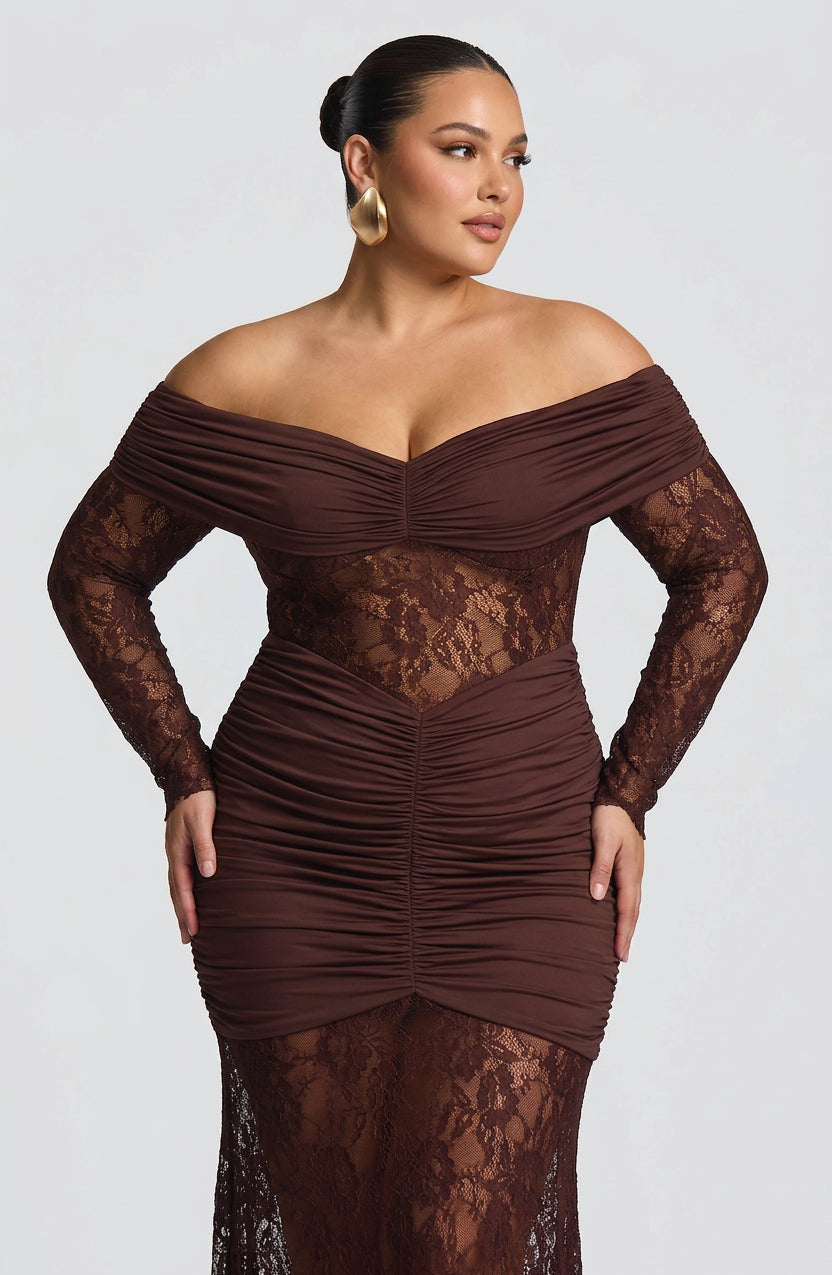 Vestido Largo Granate Sauline