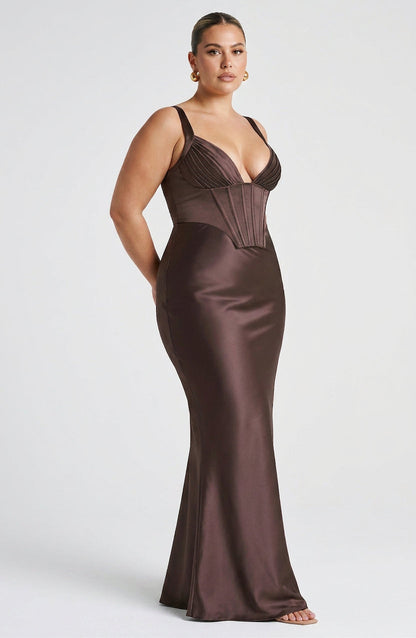 Vestido Largo Granate Shae