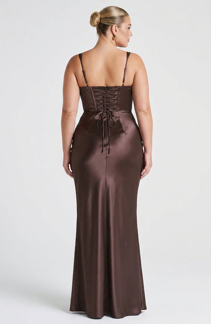 Vestido Largo Granate Shae