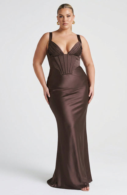 Vestido Largo Granate Shae