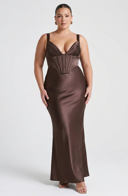 Vestido Largo Granate Shae