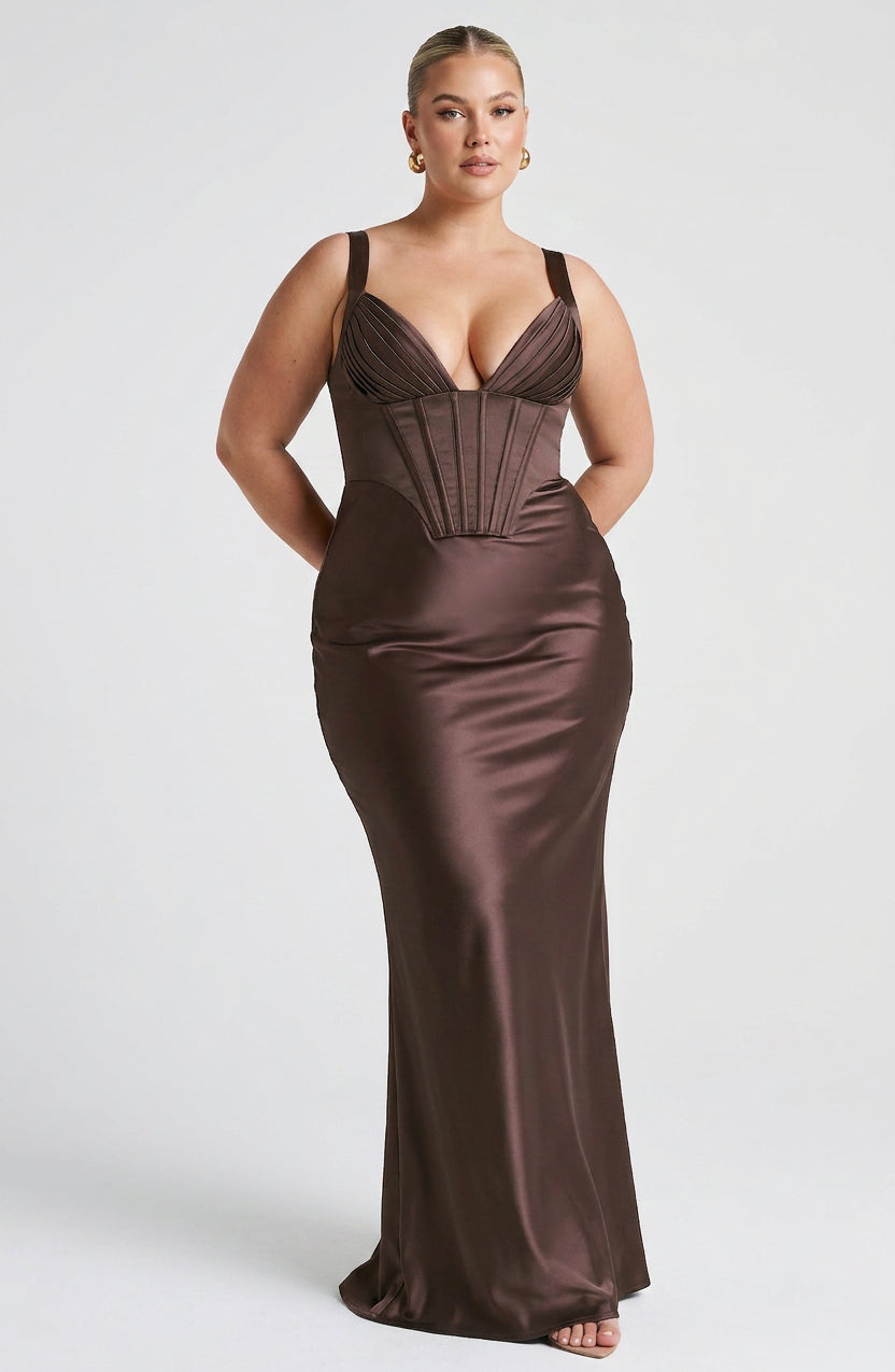 Vestido Largo Granate Shae