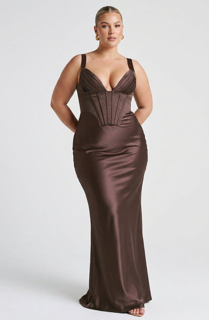 Vestido Largo Granate Shae
