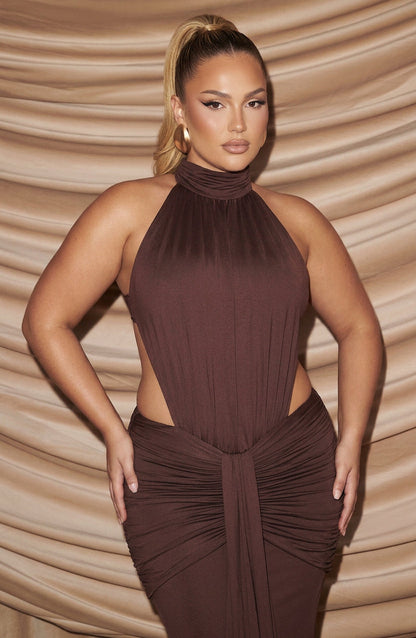 Vestido Largo Granate Thekla