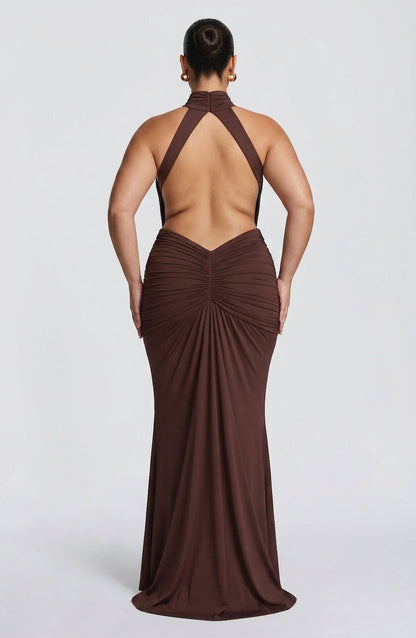 Vestido Largo Granate Thekla