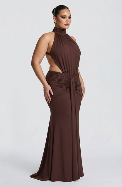 Vestido Largo Granate Thekla