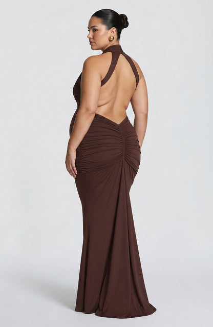 Vestido Largo Granate Thekla
