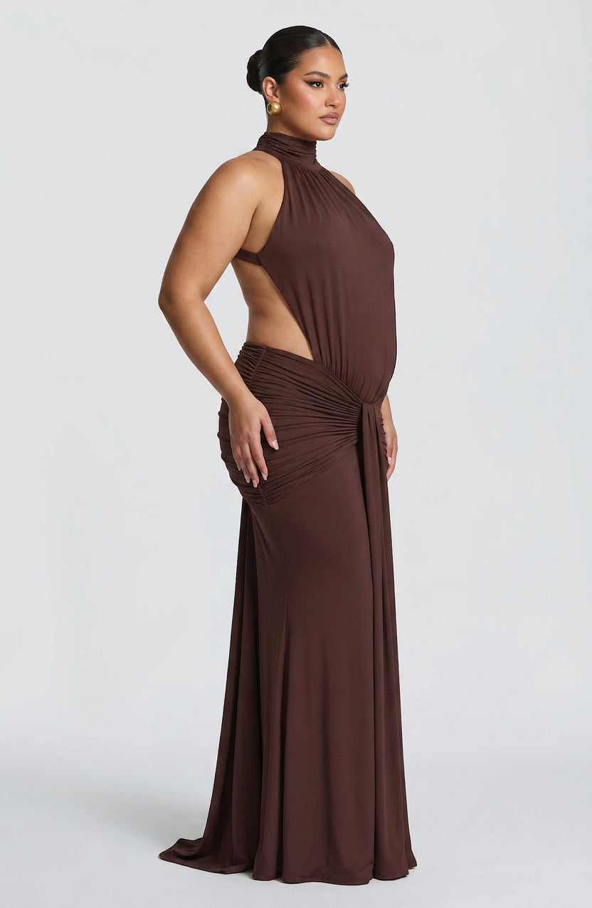 Vestido Largo Granate Thekla