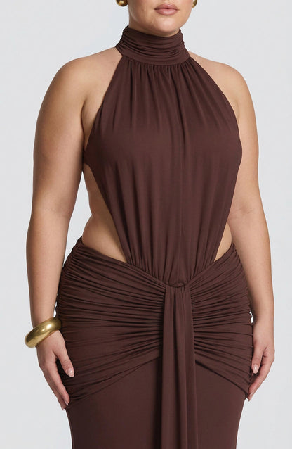 Vestido Largo Granate Thekla