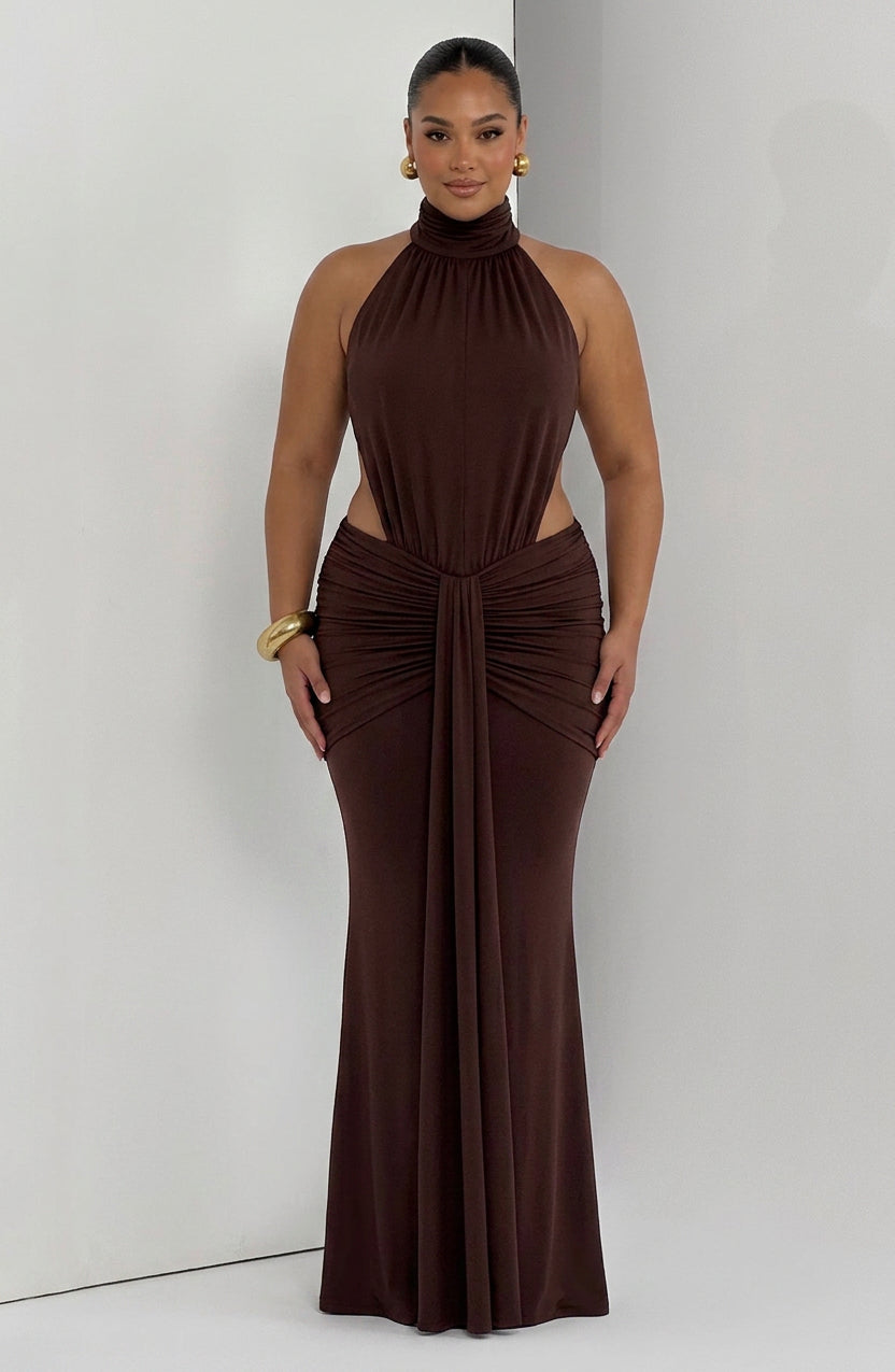Vestido Largo Granate Thekla