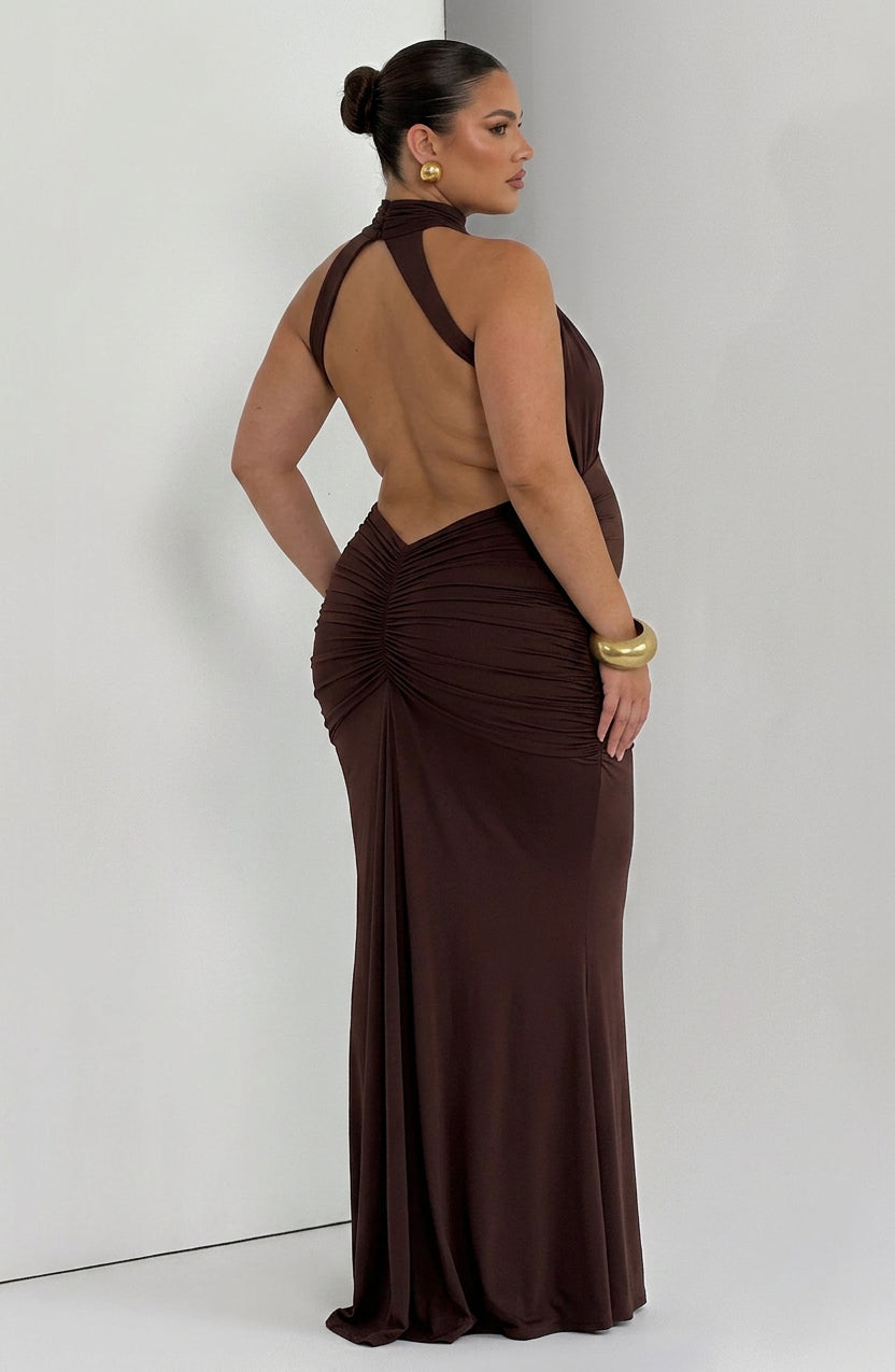 Vestido Largo Granate Thekla
