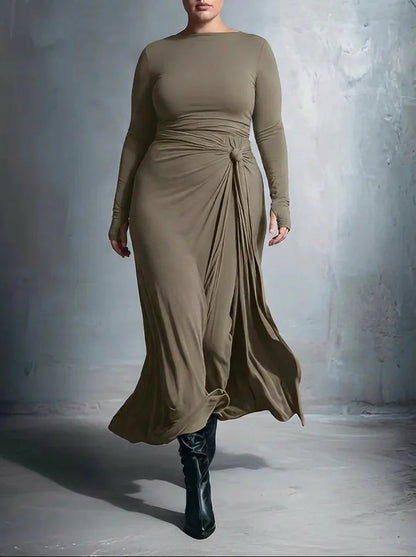 NAIARA | VESTIDO MAXI CON NUDO LATERAL