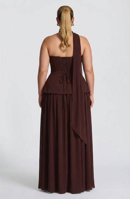 Vestido Largo Granate Vietta